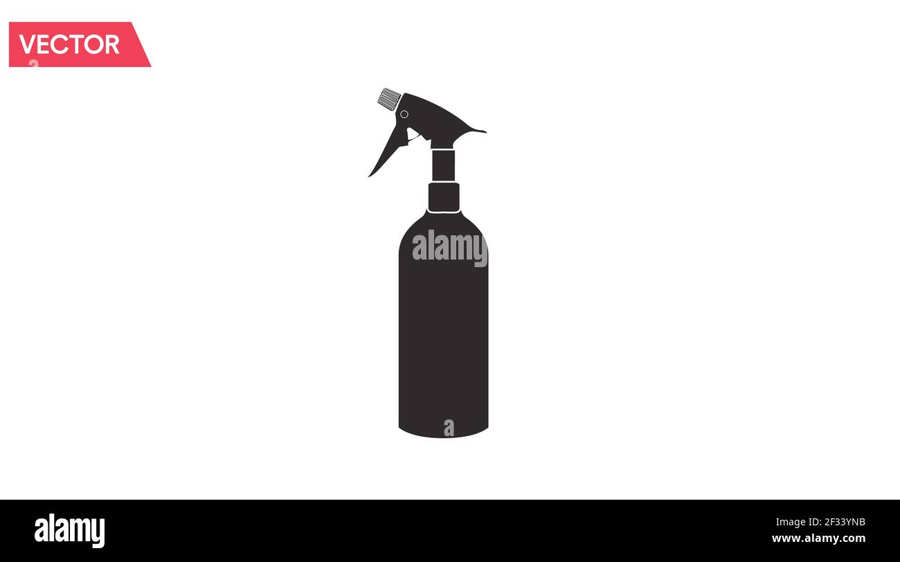 Vector Isolated Black and White Illustration of a Spray Bottle Stock ...
