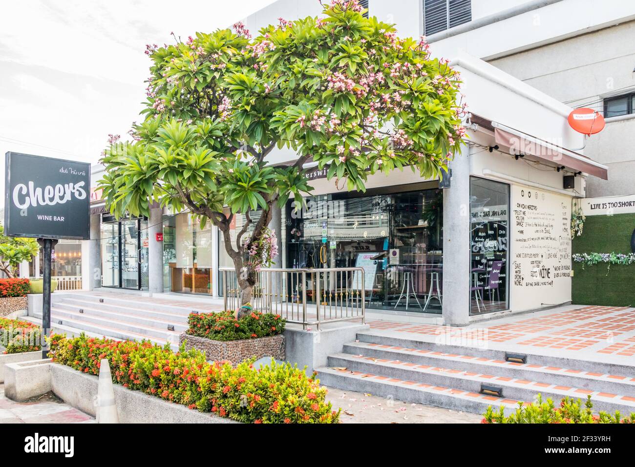 Hua Hin. Thailand - October 28th 2019: The Cheers wine bar. This is popular with local expats. Stock Photo