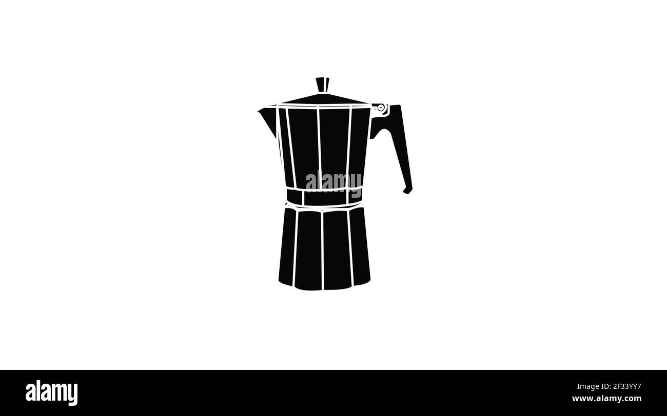 Vector Isolated Black and White llustration of a Classic Coffee Maker Icon. Coffee Icon Stock Vector