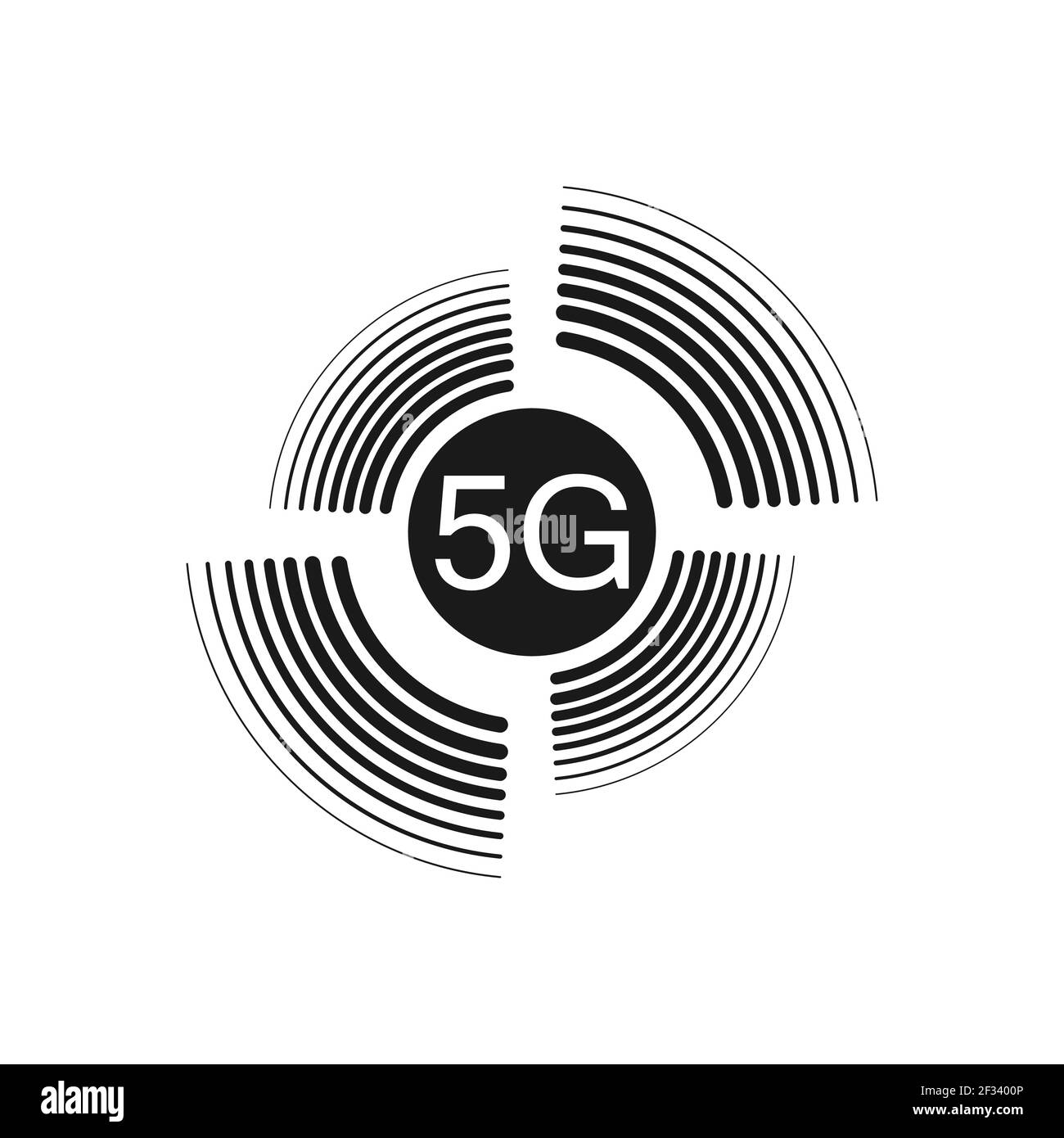 Vector icon of 5G technology. A new generation mobile network. Stock Vector