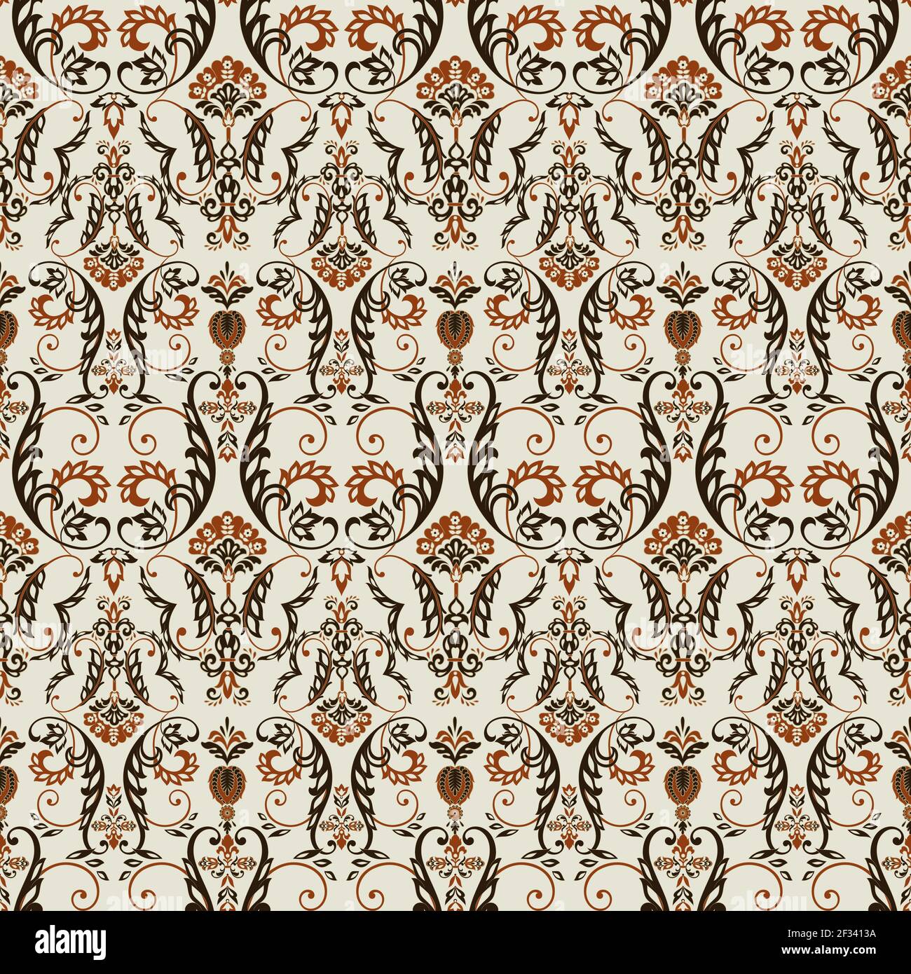 Vector Baroque floral pattern. classic floral ornament Stock Vector