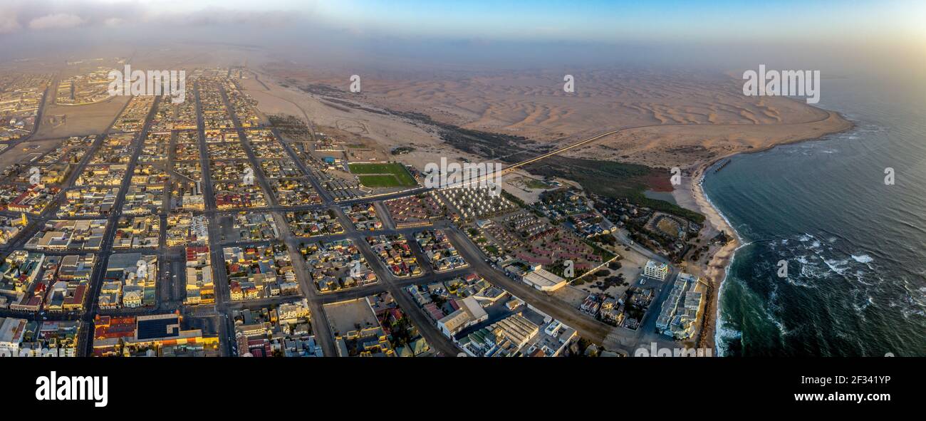 Aerial picture of Swakopmund city in Namibia Stock Photo