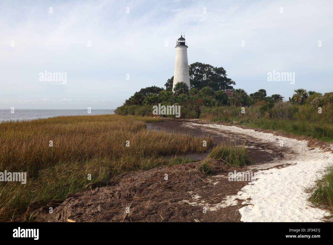 geography / travel, USA, Florida, Tallahassee, St. mark lighthouse (1842), St. mark wildlife Refuge, T, Additional-Rights-Clearance-Info-Not-Available Stock Photo