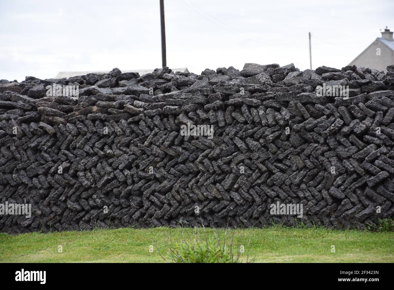 Peat stack, Isle of Harris, Western Isles, Scotland, UK Stock Photo