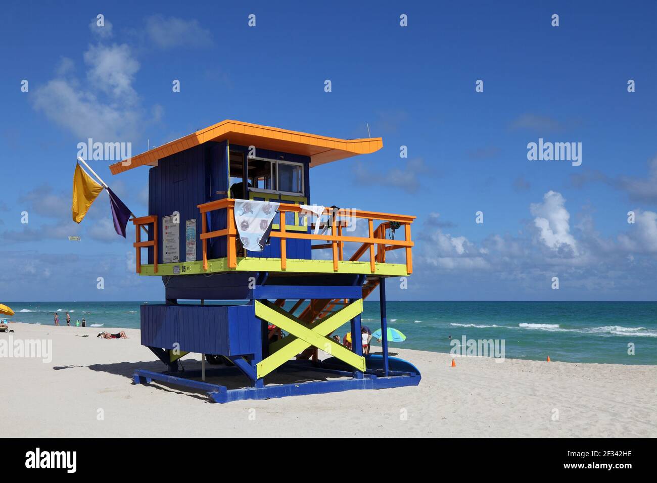 geography / travel, USA, Florida, Miami Beach, Baywatch station (life Guard small house), Miami Beach, Additional-Rights-Clearance-Info-Not-Available Stock Photo