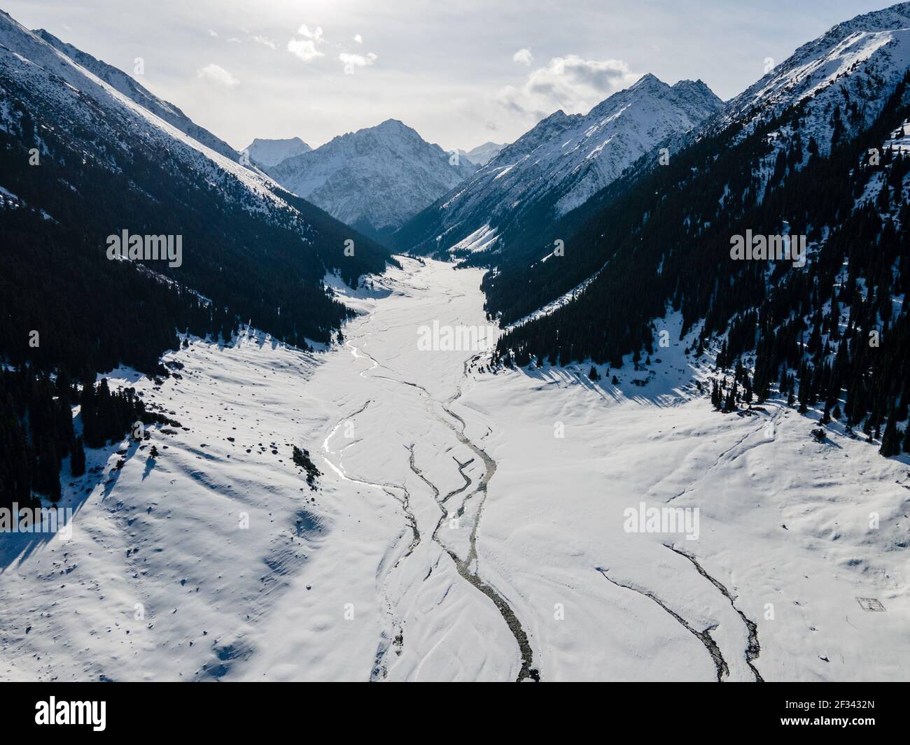 Winter near the Altyn Arashan Hot Springs in Kyrgyzstan's Issyk-Kol