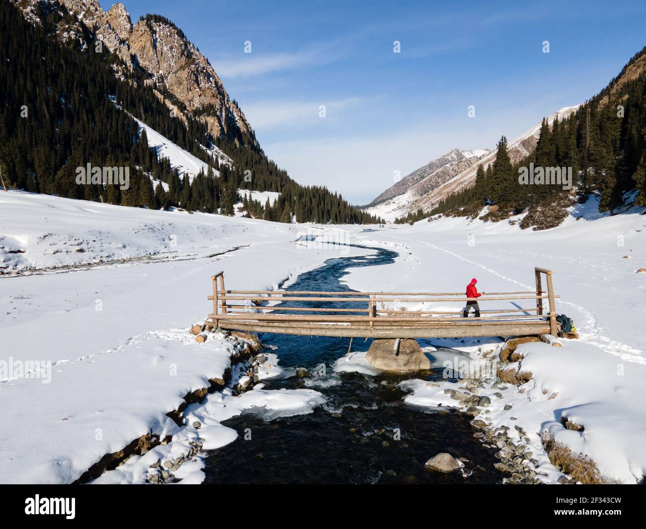 Winter near the Altyn Arashan Hot Springs in Kyrgyzstan's Issyk-Kol