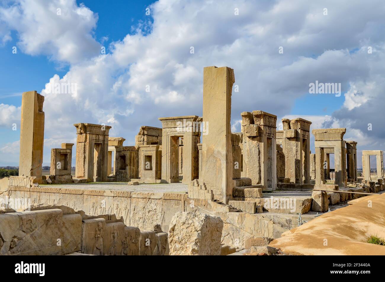 Ruined palace of the ancient capital of the Persian empire, Persepolis ...