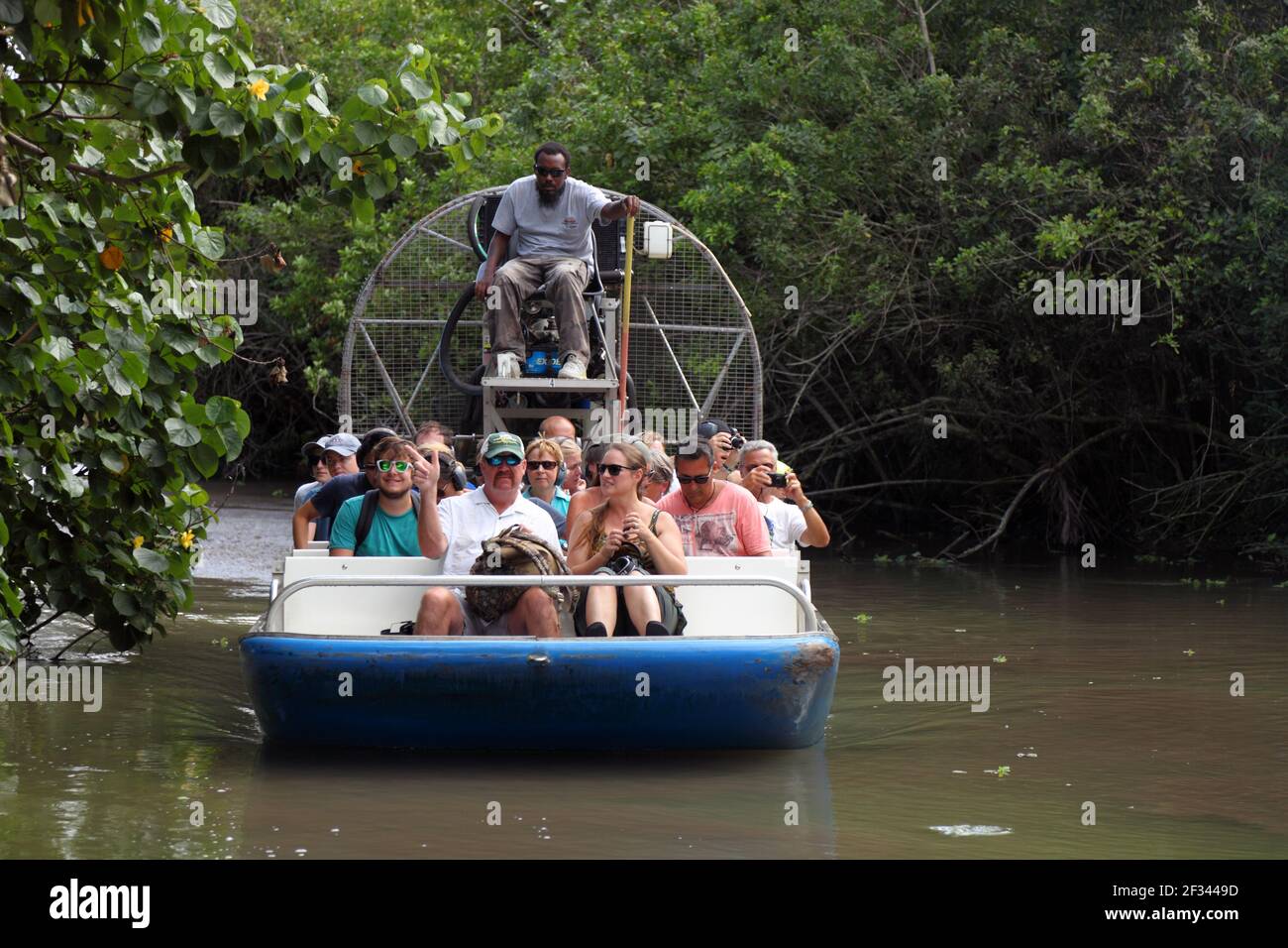 geography / travel, USA, Florida, Florida City, Everglades tour with Airboat, alligator farm City, Flo, Additional-Rights-Clearance-Info-Not-Available Stock Photo