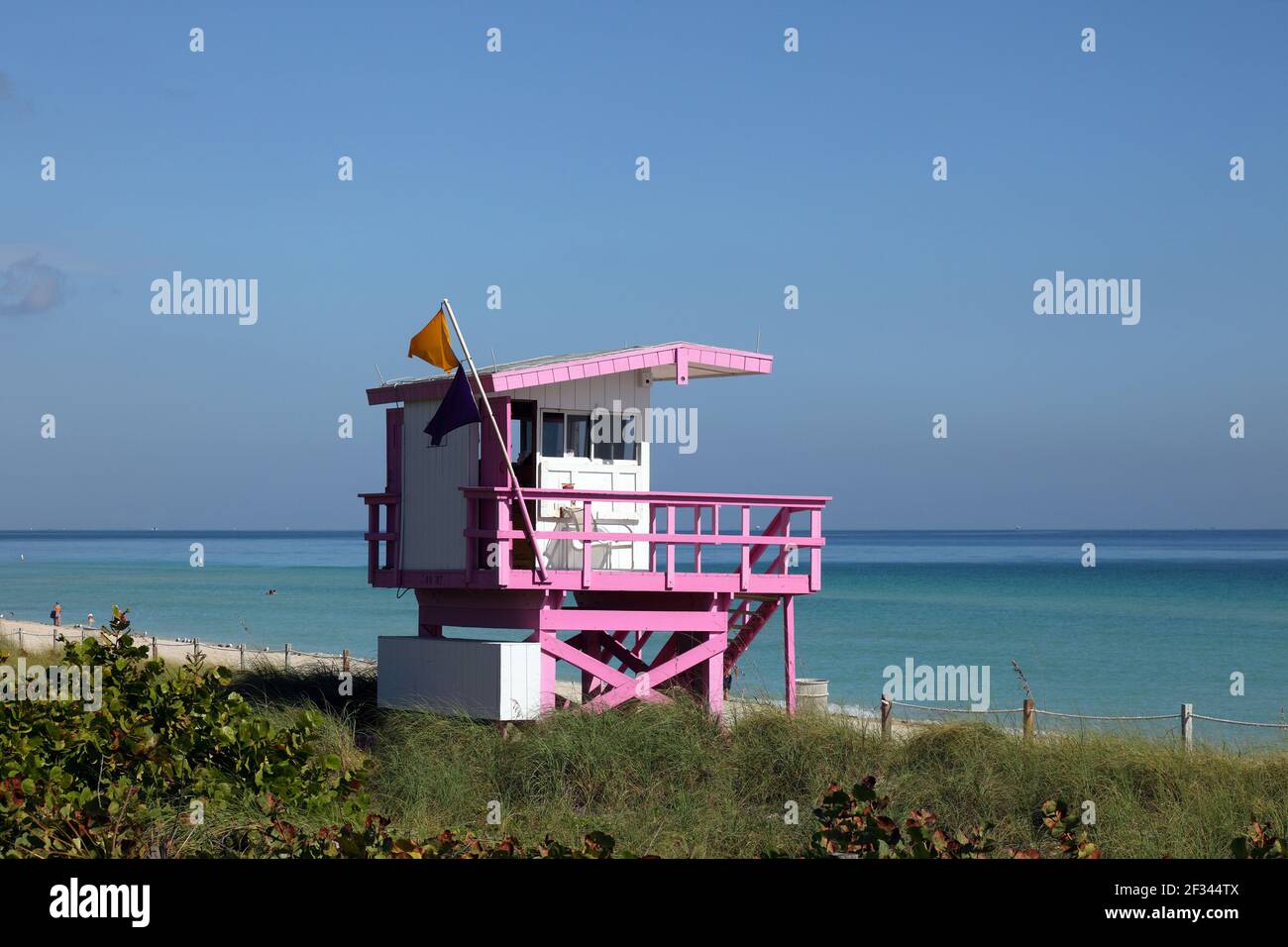 geography / travel, USA, Florida, Miami Beach, Baywatch station (life Guard small house), Additional-Rights-Clearance-Info-Not-Available Stock Photo