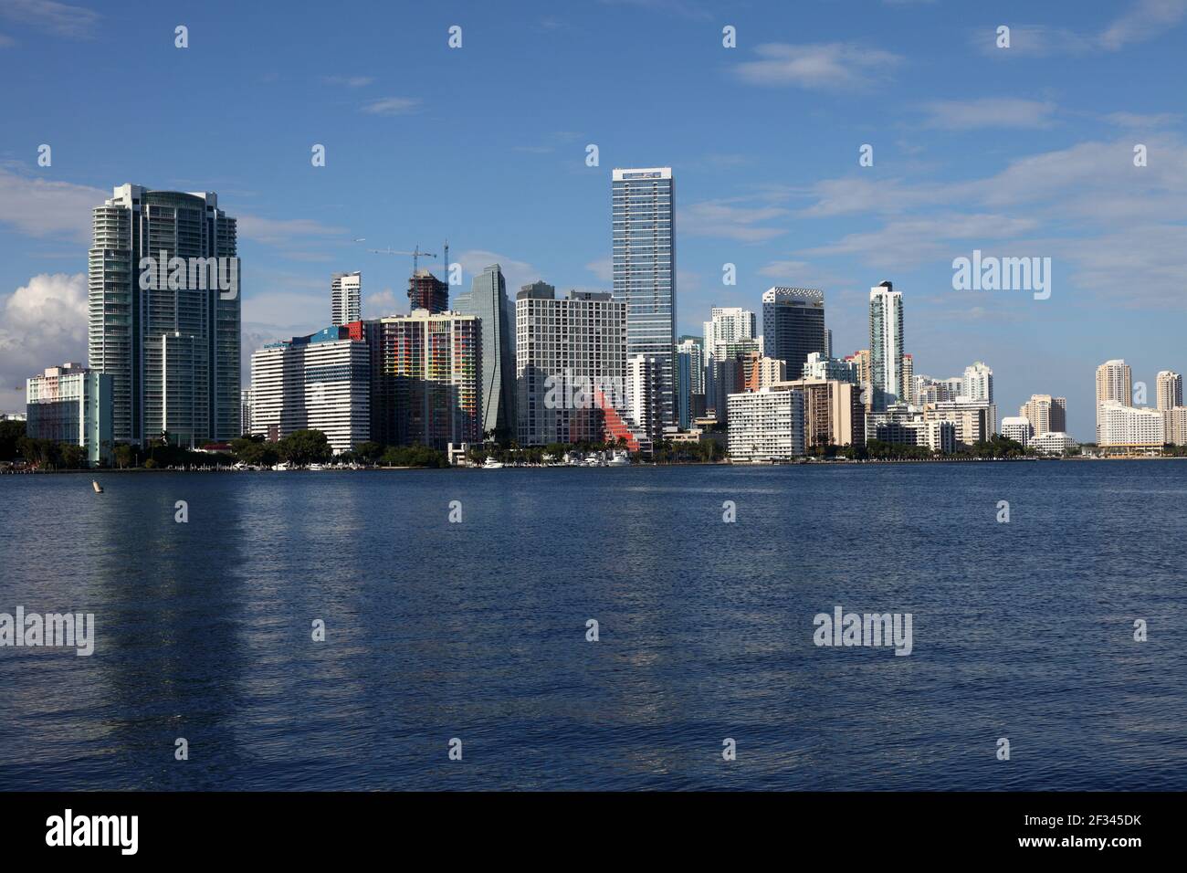 geography / travel, USA, Florida, Miami, Miami skyline, view from Virginia Key, Key Biscayne, Additional-Rights-Clearance-Info-Not-Available Stock Photo