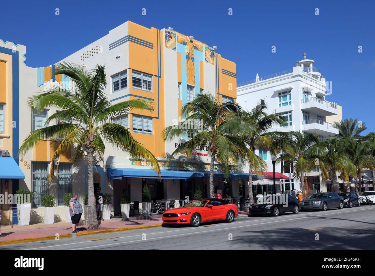 geography / travel, USA, Florida, Miami Beach, nature Deco District, ocean drive, Miami Beach, Additional-Rights-Clearance-Info-Not-Available Stock Photo