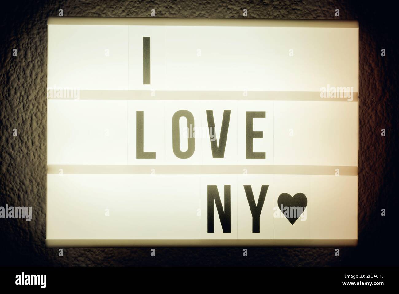 An I Love New York illuminated sign Stock Photo