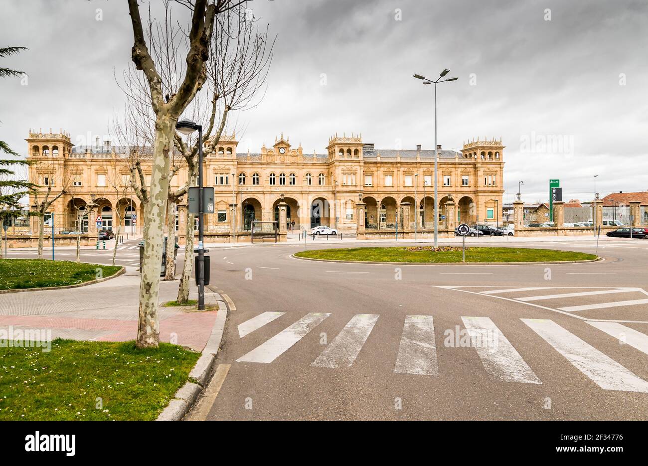 Zamora train station, Castilla y León. Zamora, Spain. Railway station. Silver way. Stock Photo