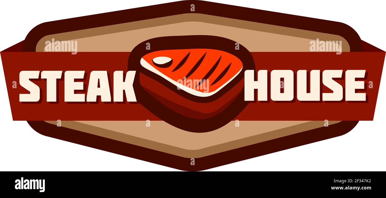 Steak House Logo. Meat Symbol Flat Isolated Graphic Stock Vector