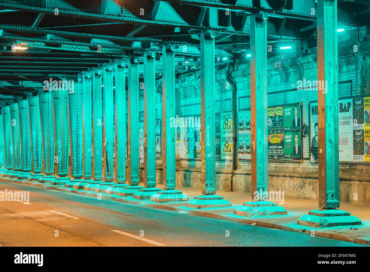 geography / travel, Germany, North RhineWestphalia, green illuminated