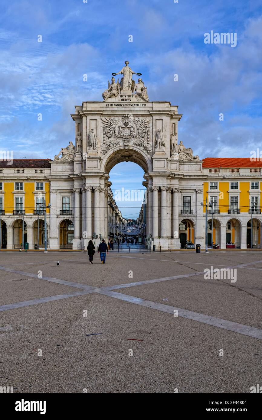Praça do Comércio in Lisbon Stock Photo