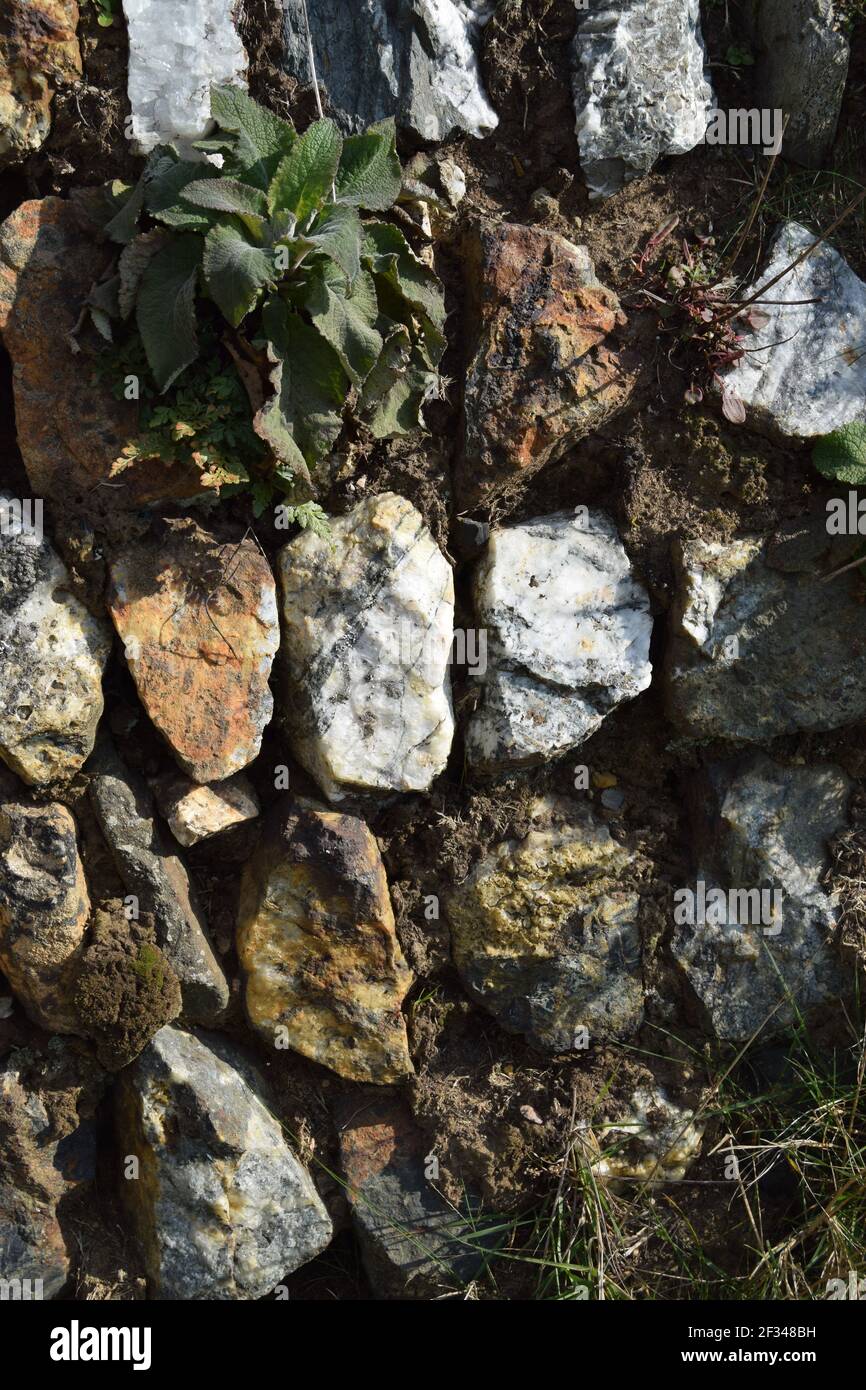 Wall of Small Stones in portrait Stock Photo