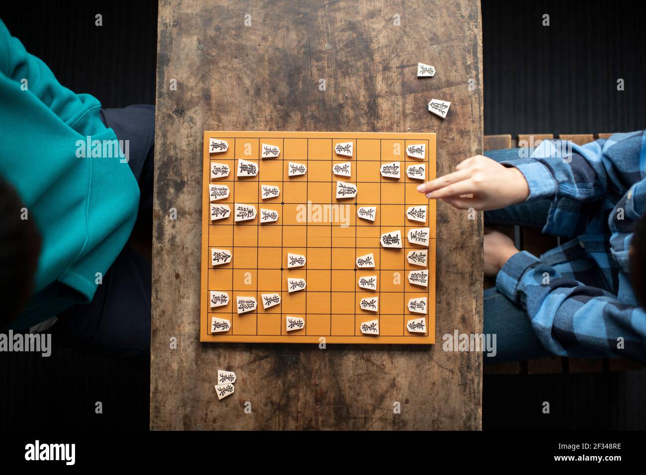 Elementary School Students as Shogi (Japanese Chess) Players Stock Photo