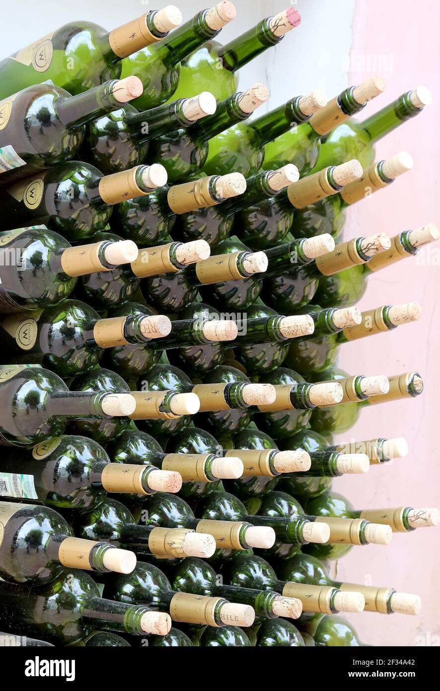 very much stacked up wine bottles with corks Stock Photo Alamy