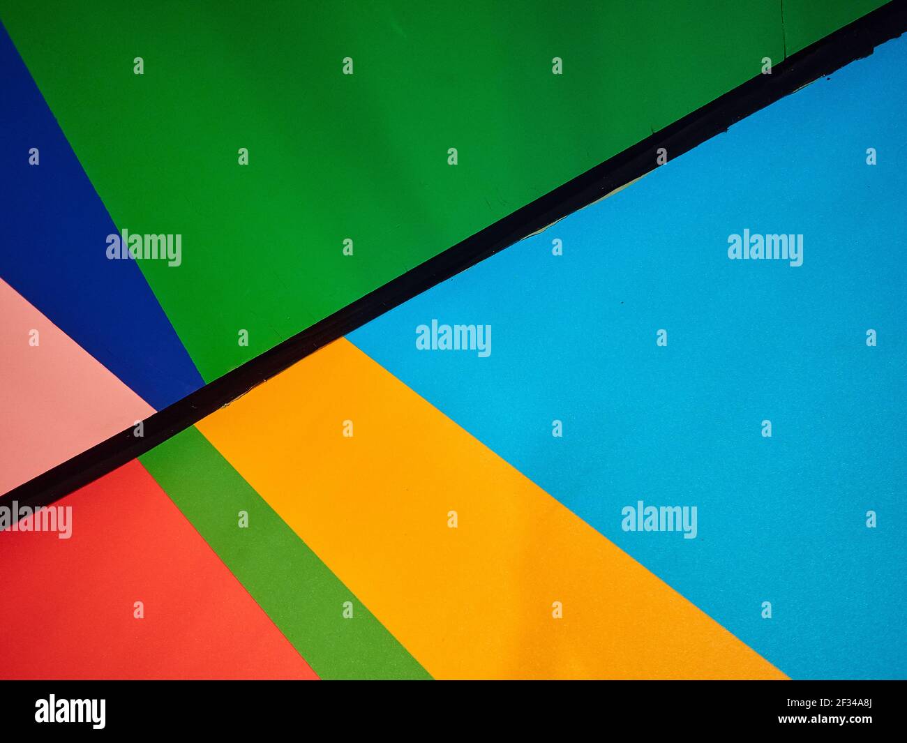 colorful geometric wall art at a school Stock Photo Alamy