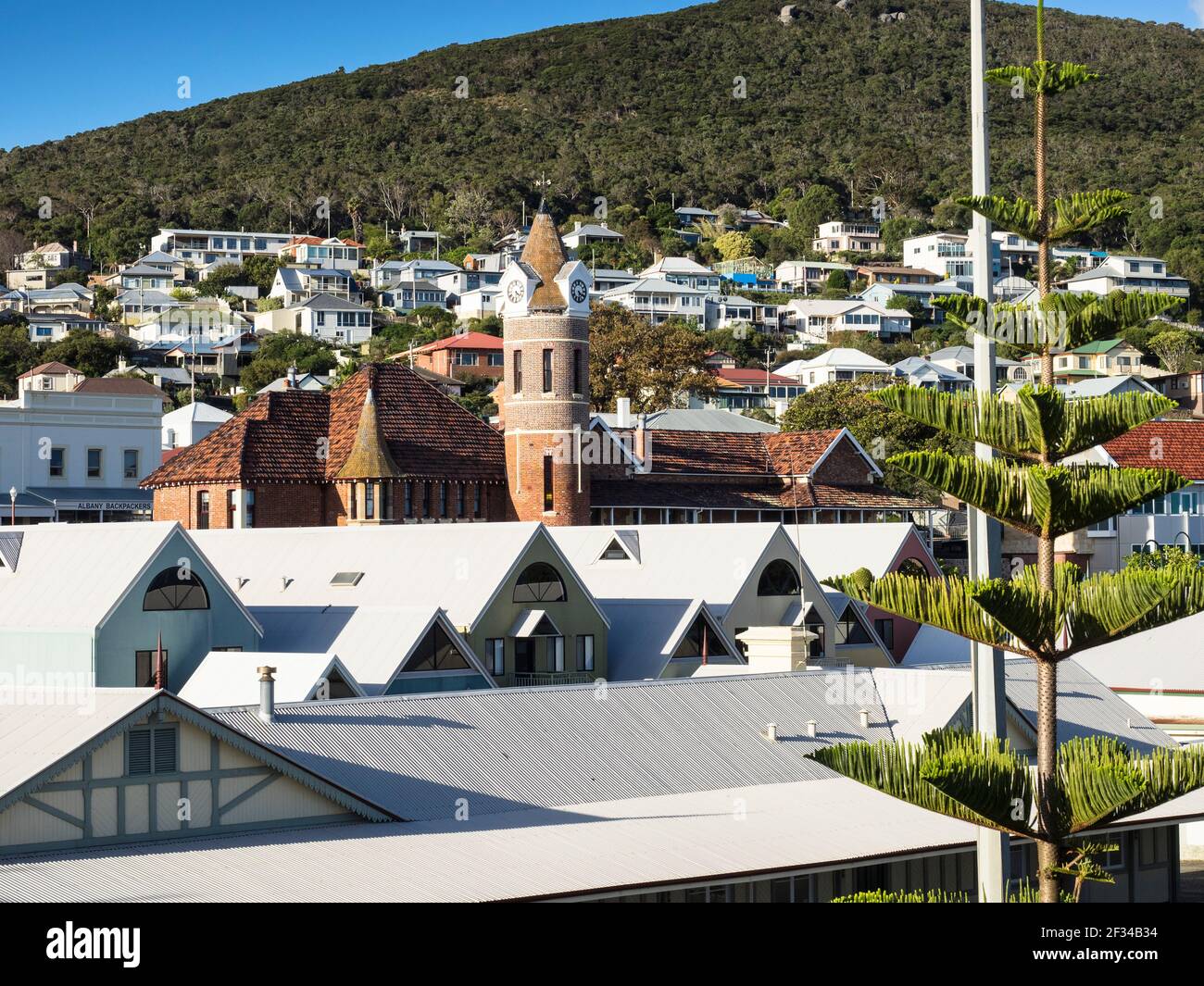 The Old Post Office clock tower below Mt Clarence, Albany, Western