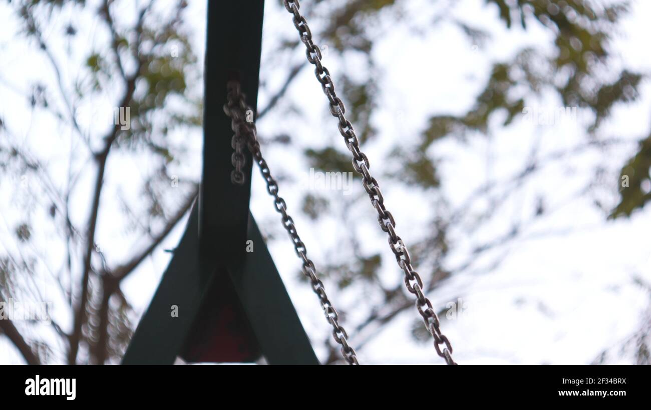 A part of Swing Chains on playground Stock Photo Alamy