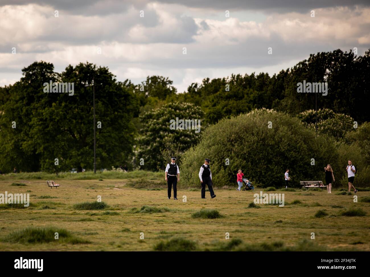 Police patrolling on Wimbledon and Putney Commons during the Covid 19 ...