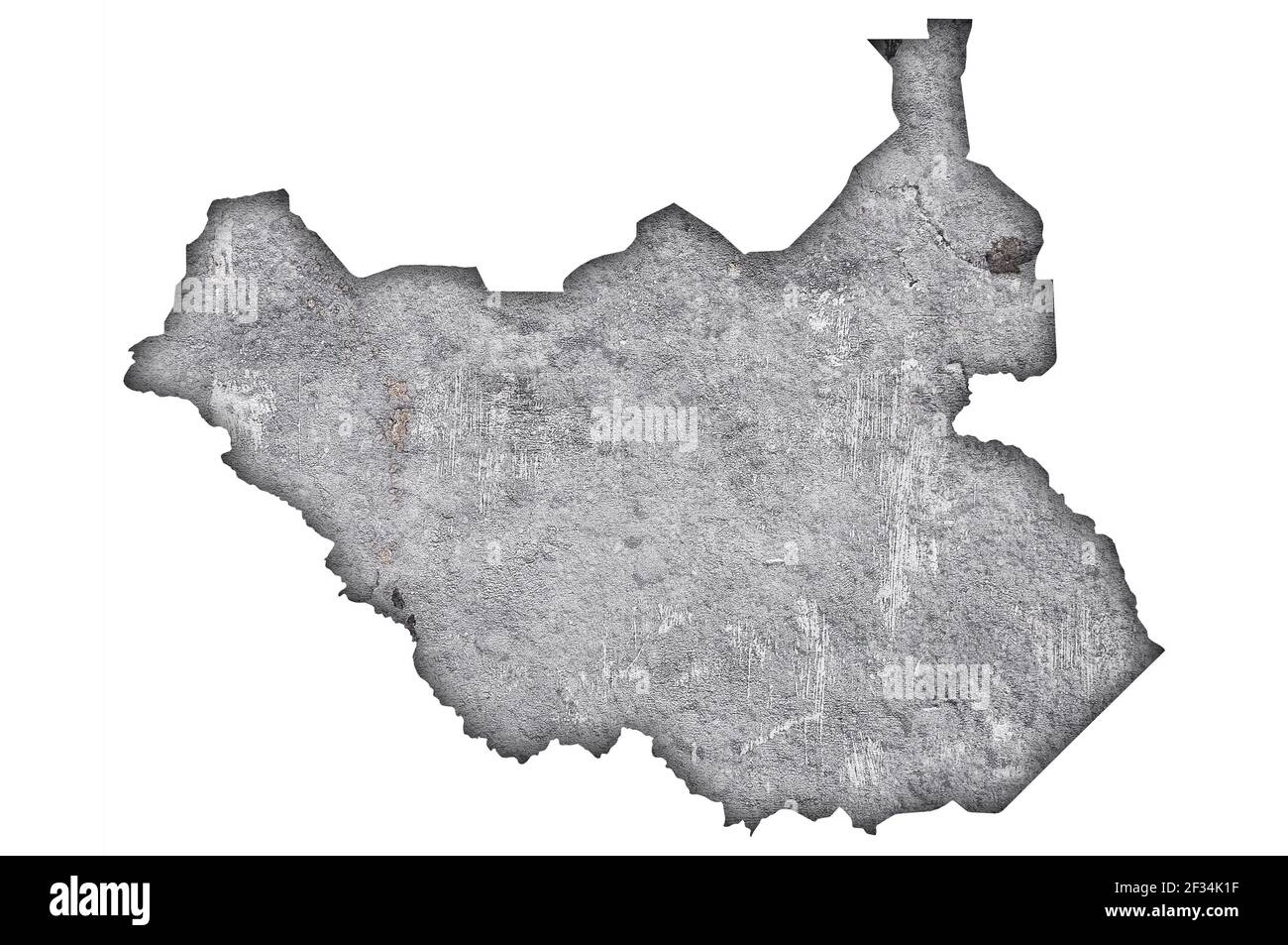 Map of South Sudan on weathered concrete Stock Photo - Alamy