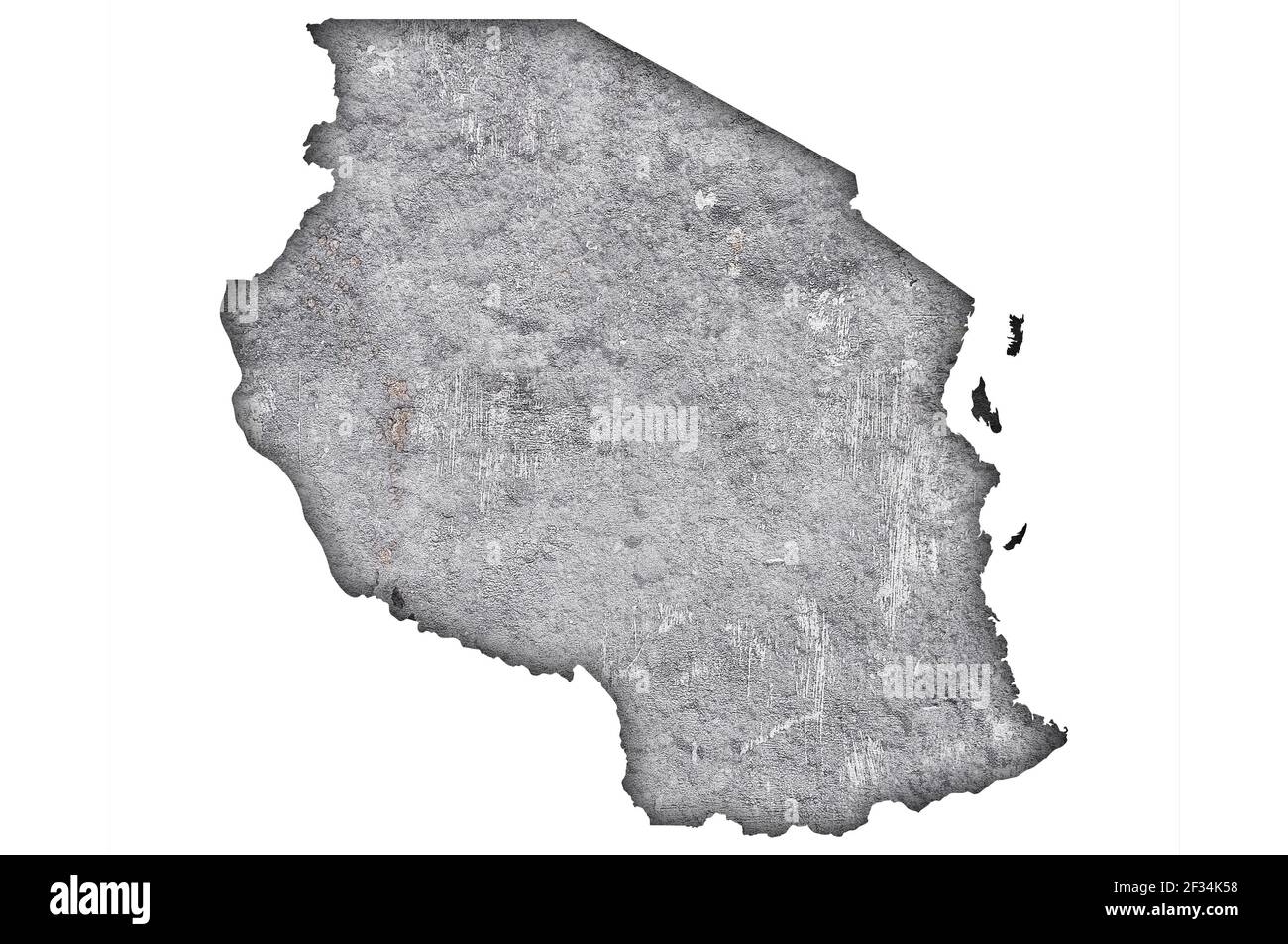 Map of Tanzania on weathered concrete Stock Photo - Alamy