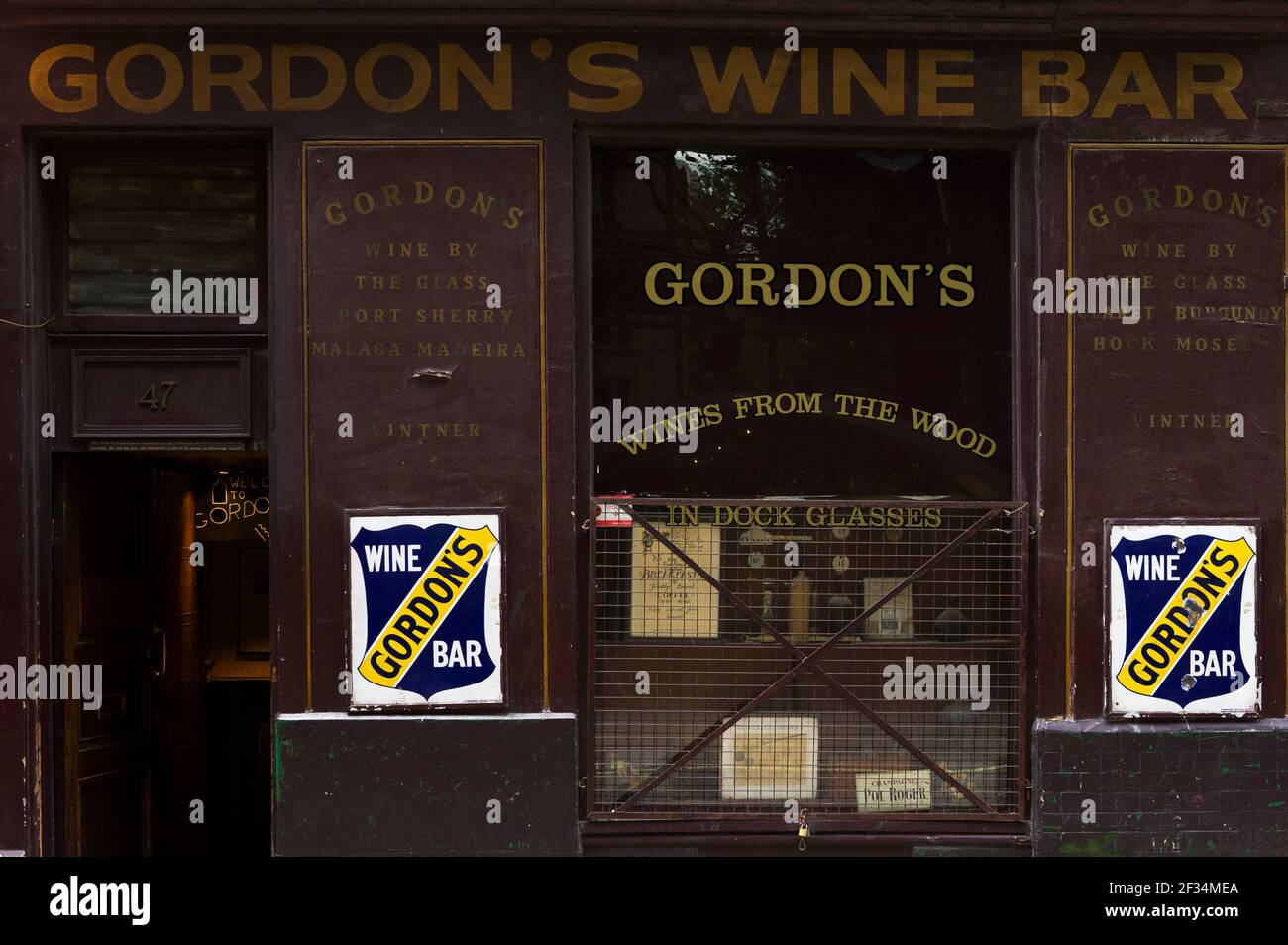 Gordon’s know as oldest wine bar in London, it was established in 1890