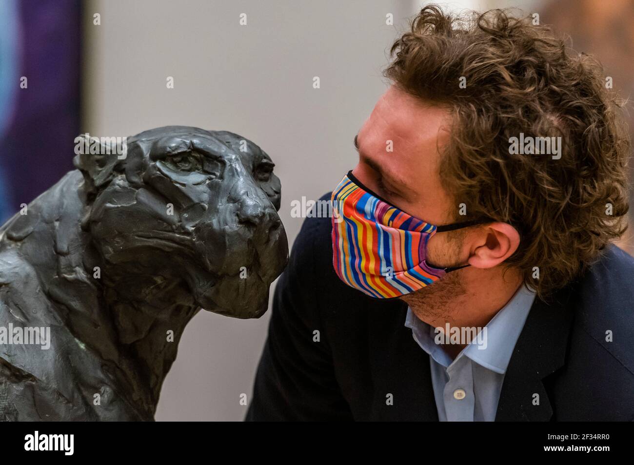 London, UK. 15th Mar, 2021. with Dylan Lewis, Leopard bust, est £ 6,000 ...
