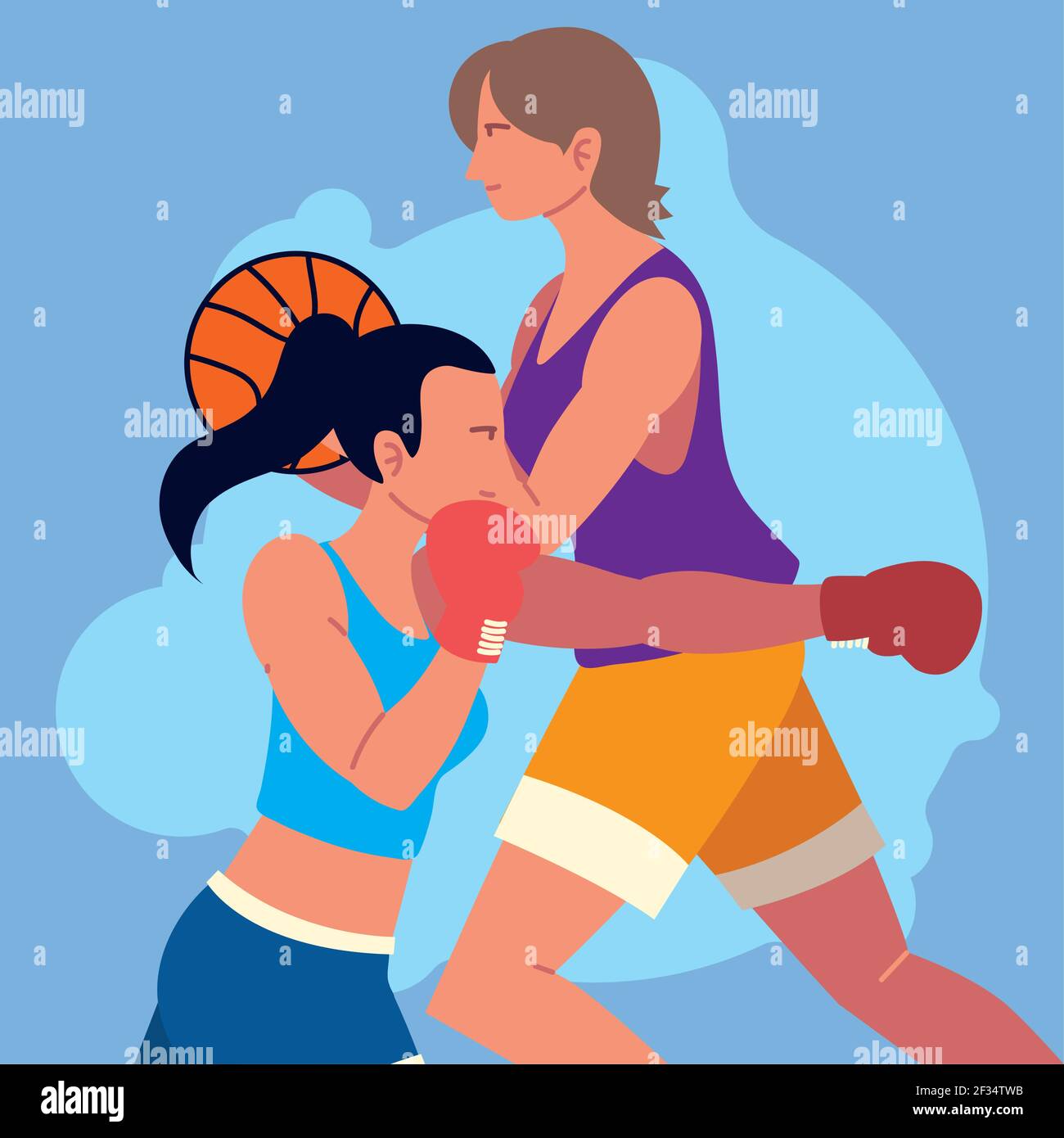 women boxer basketball player sport Stock Vector Image & Art Alamy