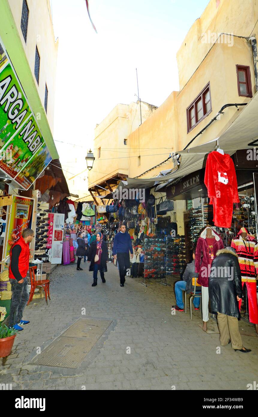 Fes, Morocco - November 20th 2014: unidentified people and different ...