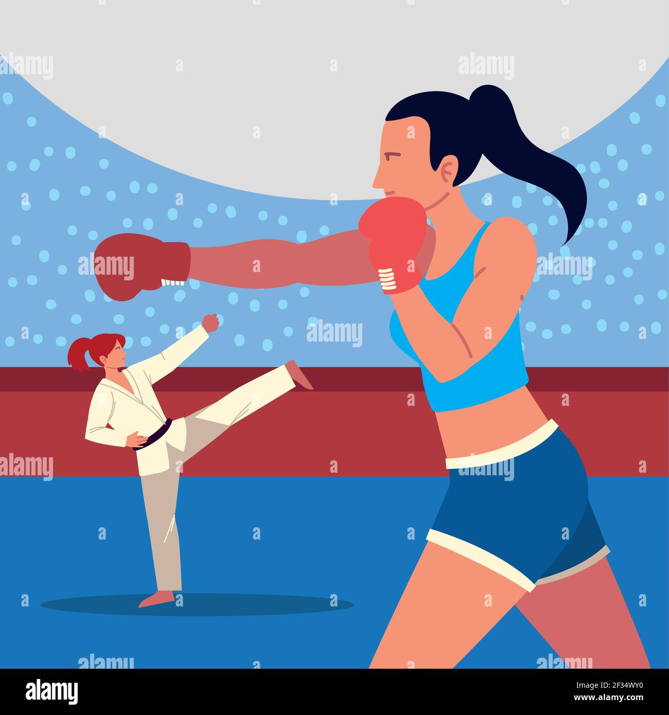 sport women boxer martial arts Stock Vector Image & Art - Alamy