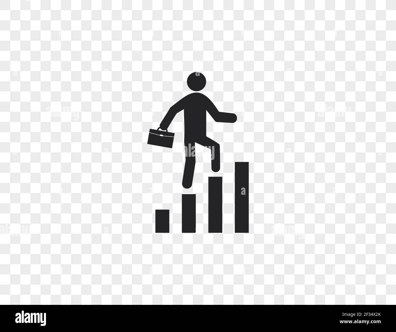 Vector illustration. Business, businessman chart graph profit icon ...
