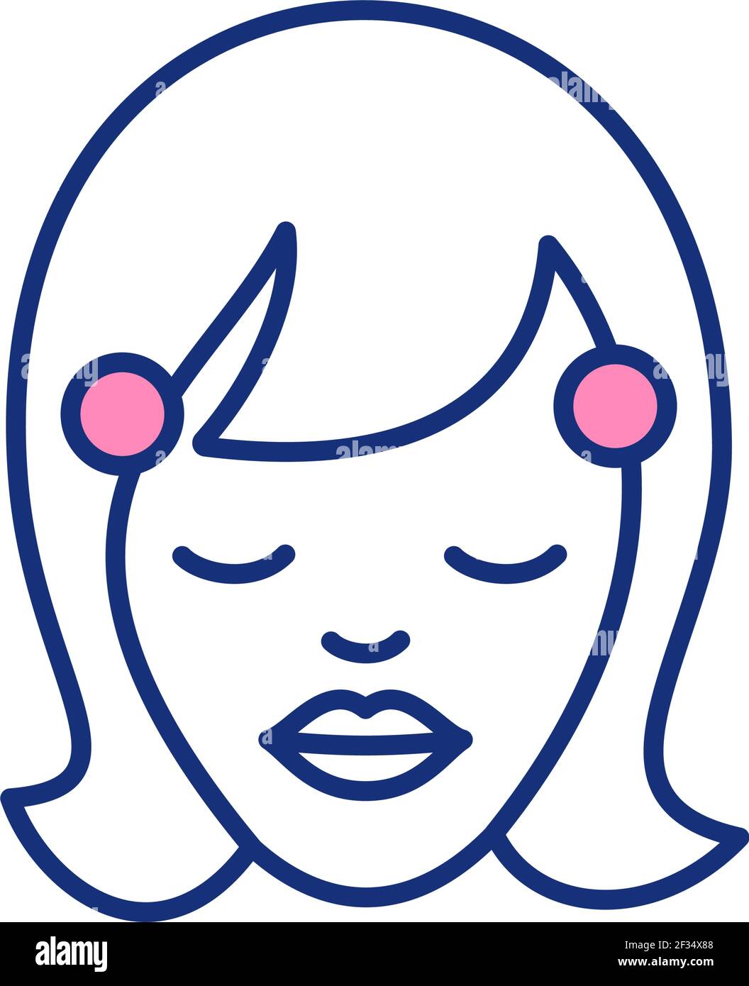 Electroencephalogram RGB color icon Stock Vector