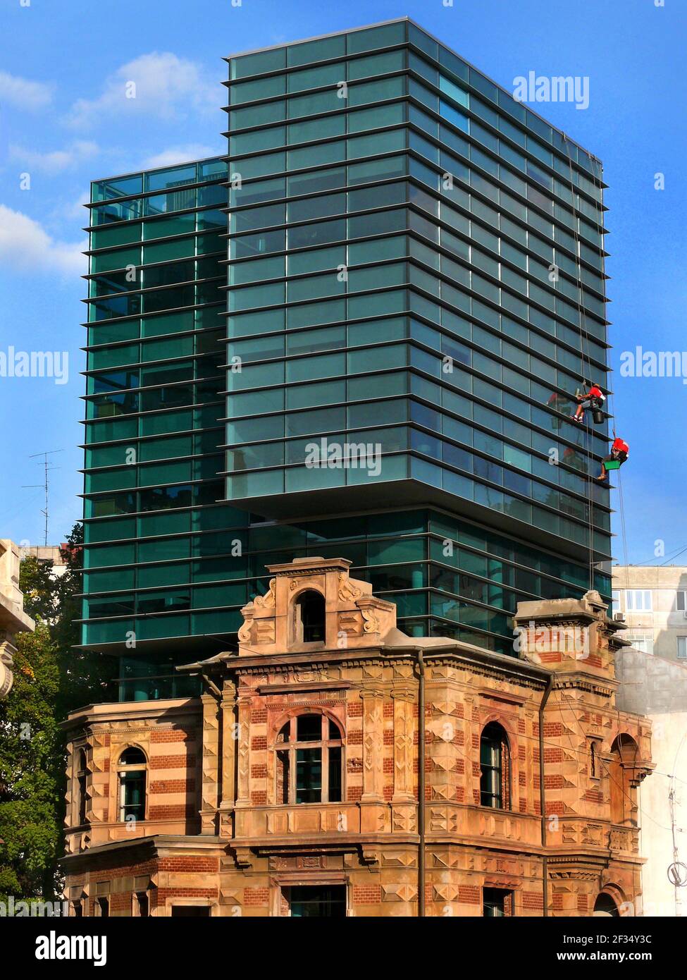 Bucharest, Romania: Paucescu House, an astounding building in Bucharest, a mix of old and new Stock Photo