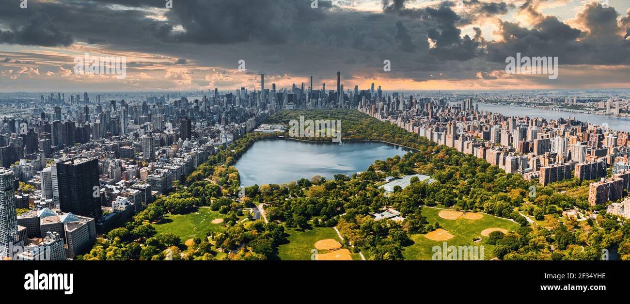Central Park aerial view in Manhattan, New York Stock Photo - Alamy
