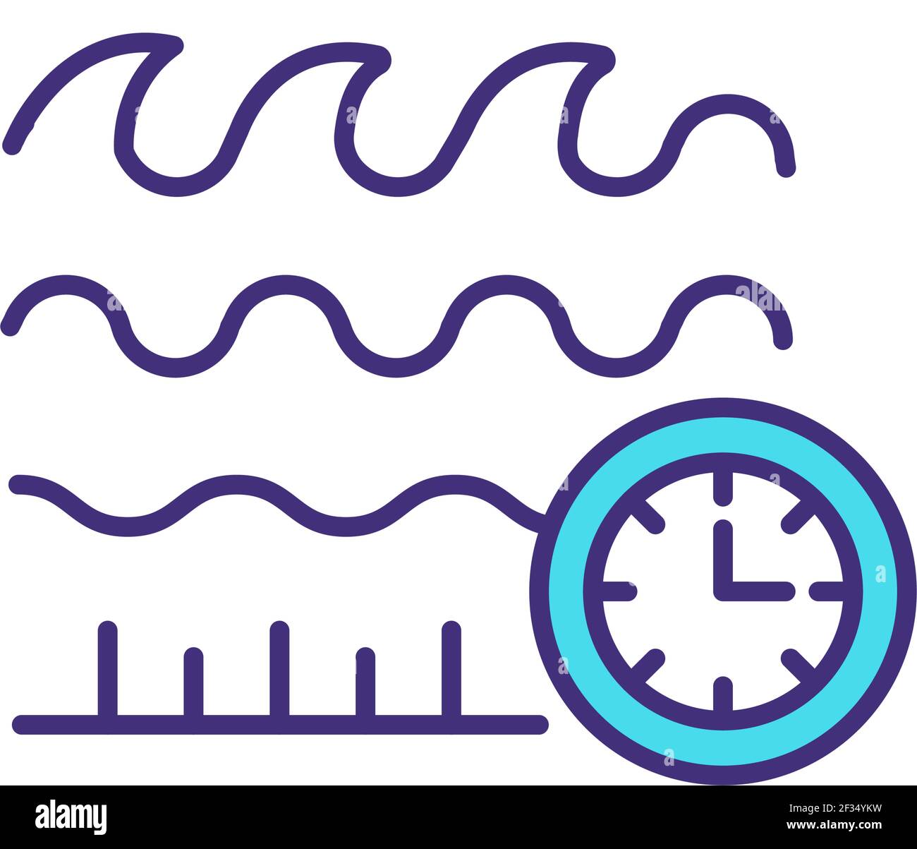 Surfing forecast RGB color icon Stock Vector