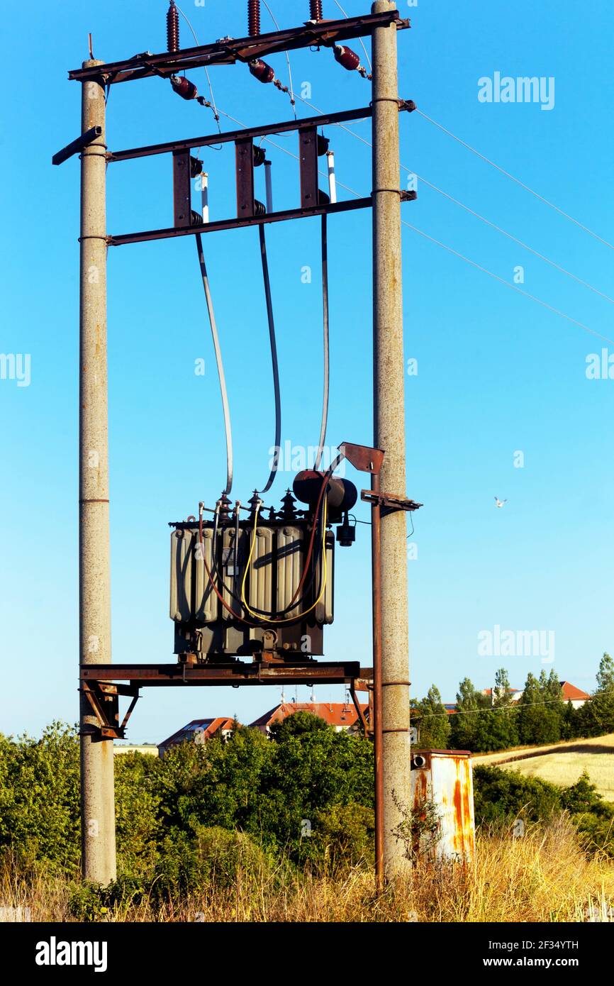 Electrical transformer Czech Republic Stock Photo