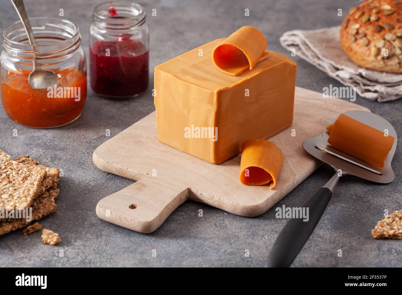 Norwegian Brunost Traditional Brown Cheese Stock Photo - Alamy