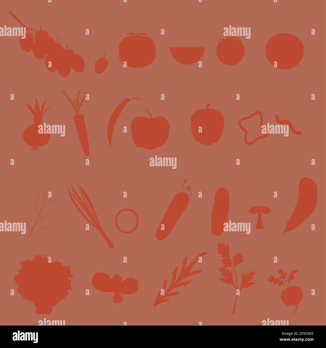 Background of food healthy vegetables silhouettes Stock Vector Image ...