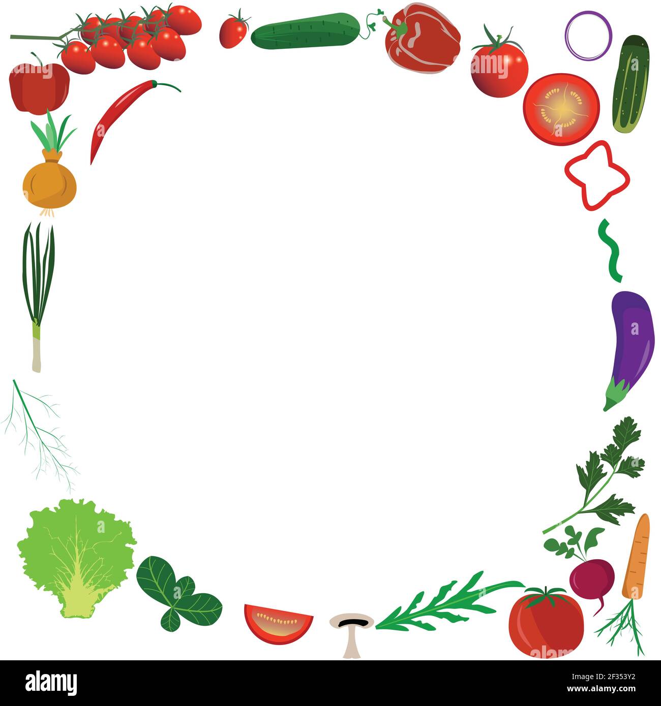 Vegetables healthy design illustration useful for banners , editable colors  and scalable to any size Stock Vector Image \u0026 Art - Alamy, image size:1300x1390