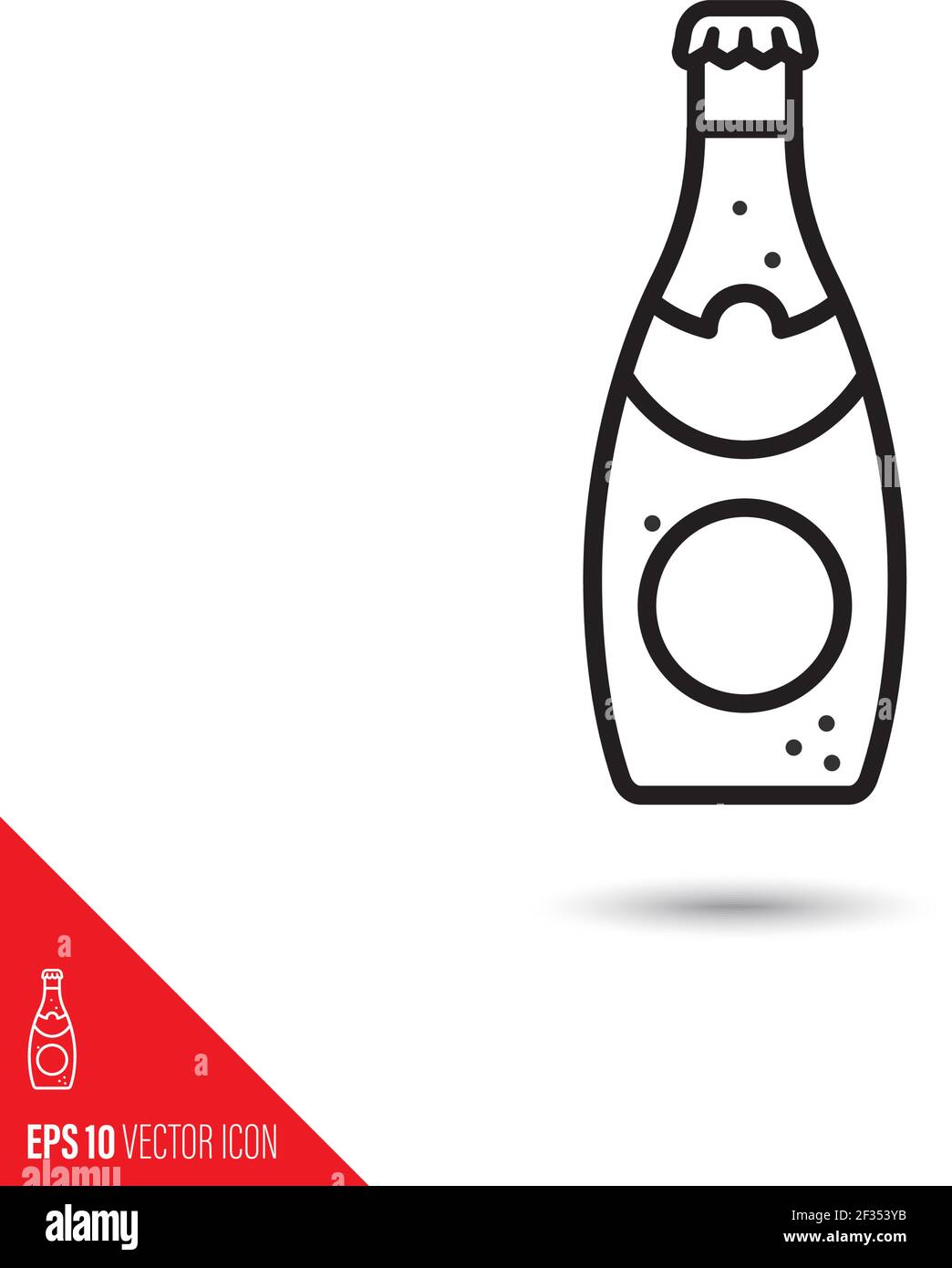 Bottle of tonic water line icon vector Stock Vector