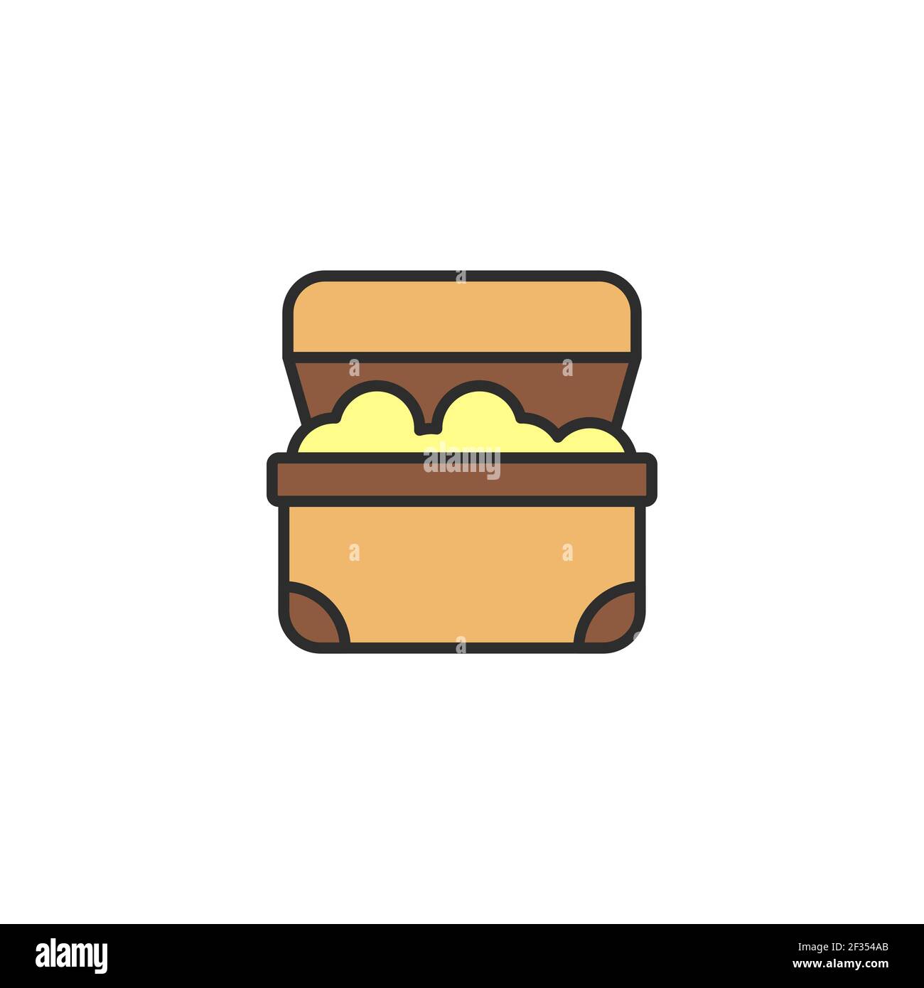 opened treasure chest outline icon linear style sign for mobile concept ...