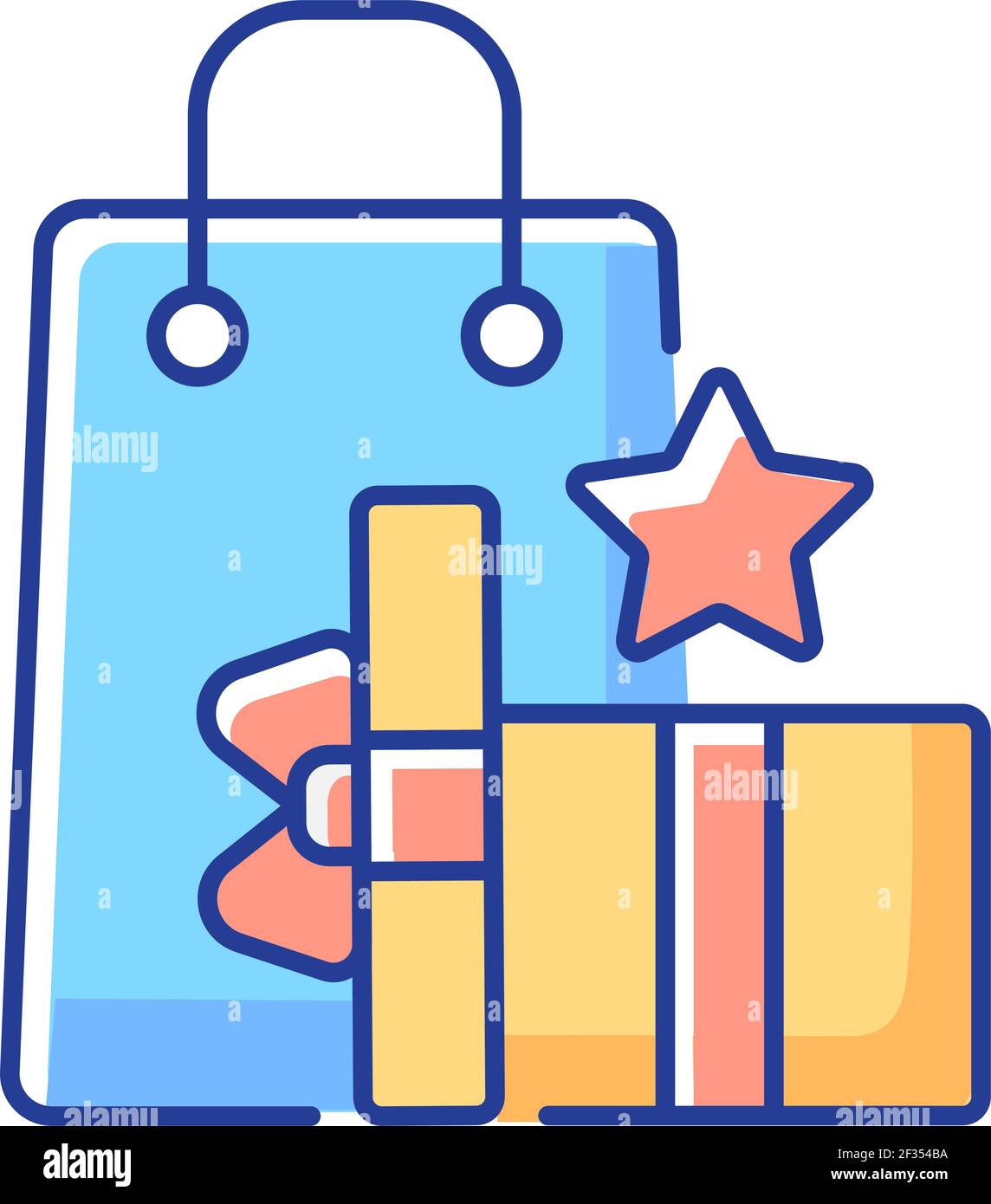 Earn reward points RGB color icon Stock Vector