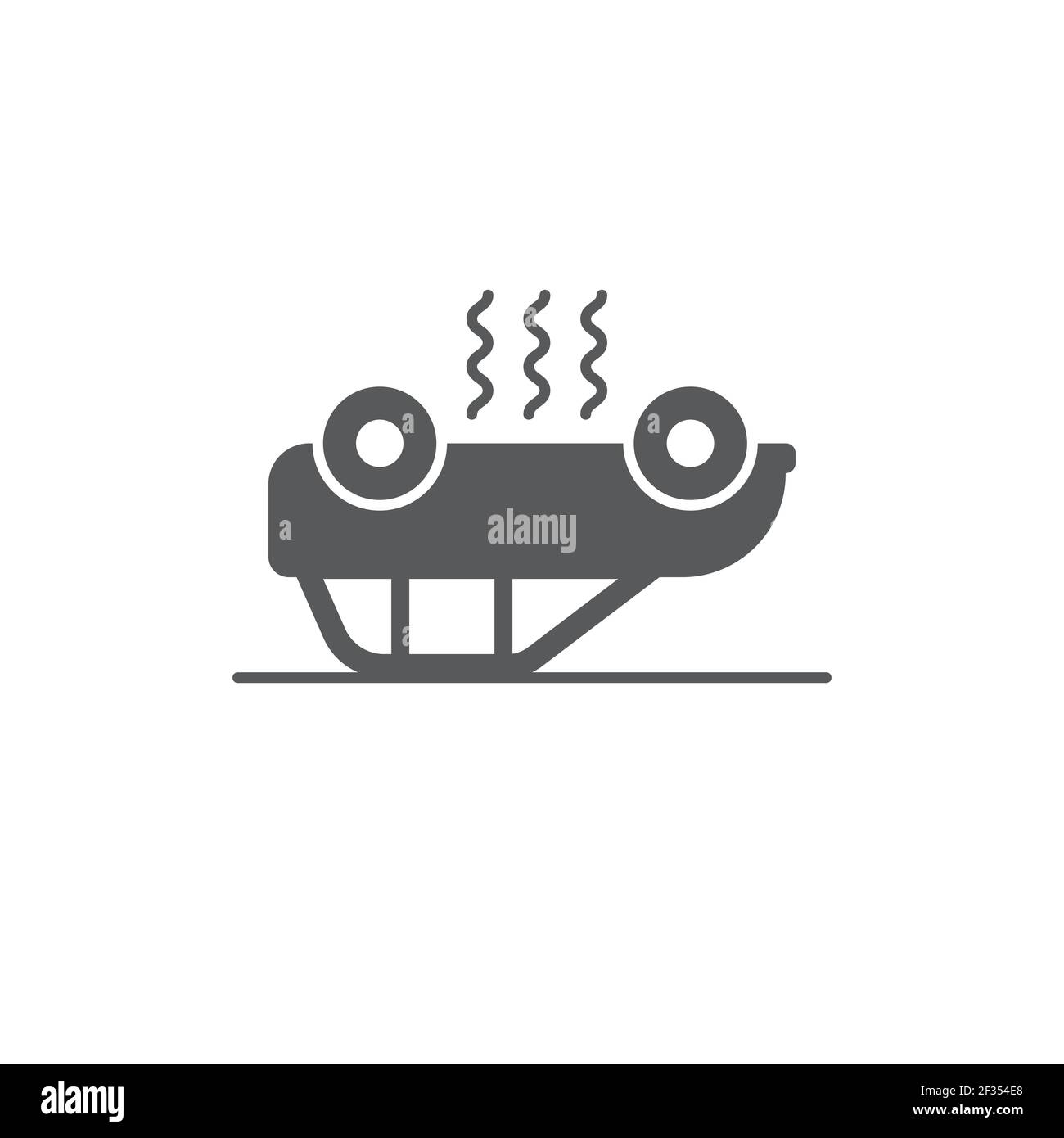 overturned car vector icon filled flat sign for mobile concept and web design car accident glyph Stock Vector