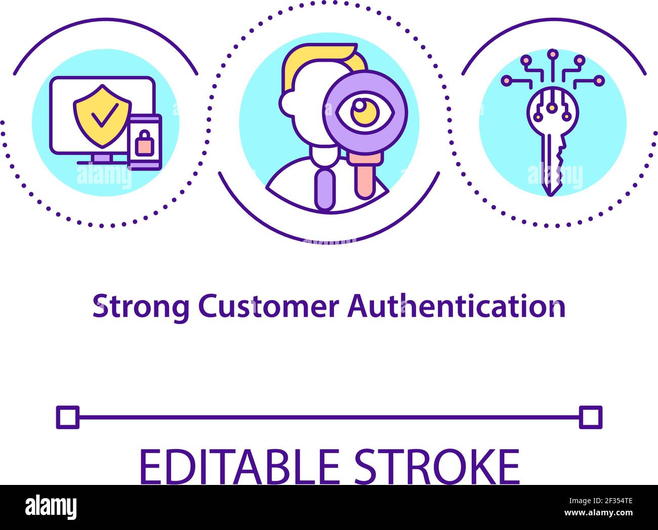 Strong customer authentication concept icon Stock Vector Image & Art ...