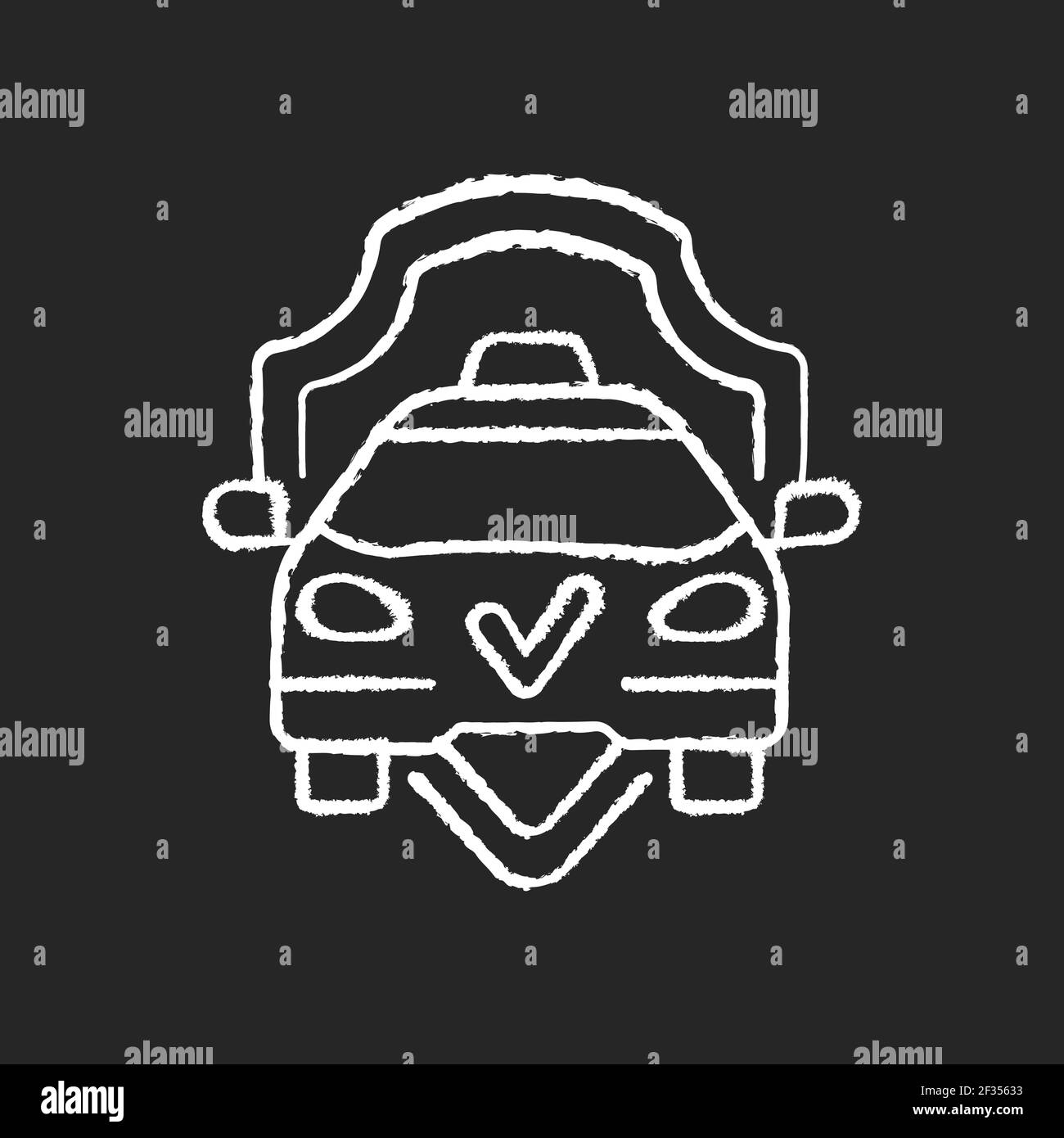 Safe ride chalk white icon on black background Stock Vector Image & Art